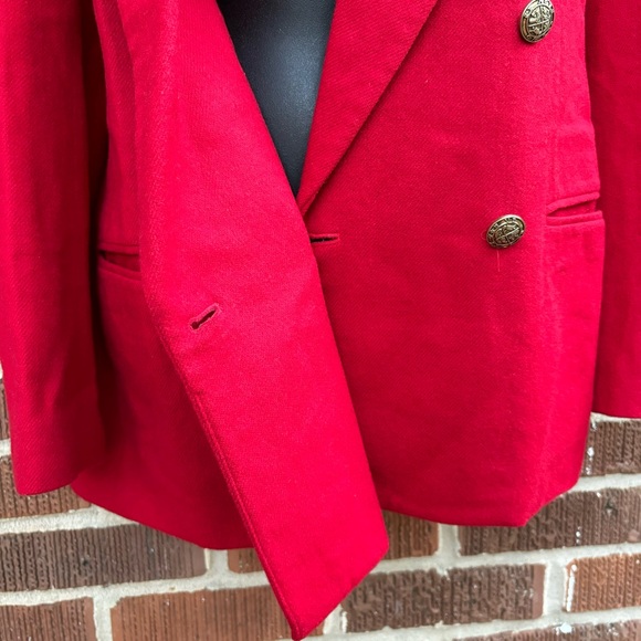 Stephanie Andrews VTG Blazer Jacket Women Sz 14P Red 100 % Wool - Picture 9 of 11